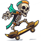 Skating Skeleton with Cape Design - HeatPressNation
