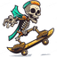 Skating Skeleton with Cape Design