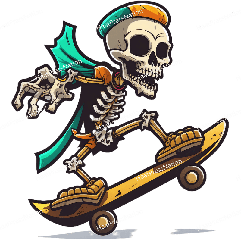 Skating Skeleton with Cape Design