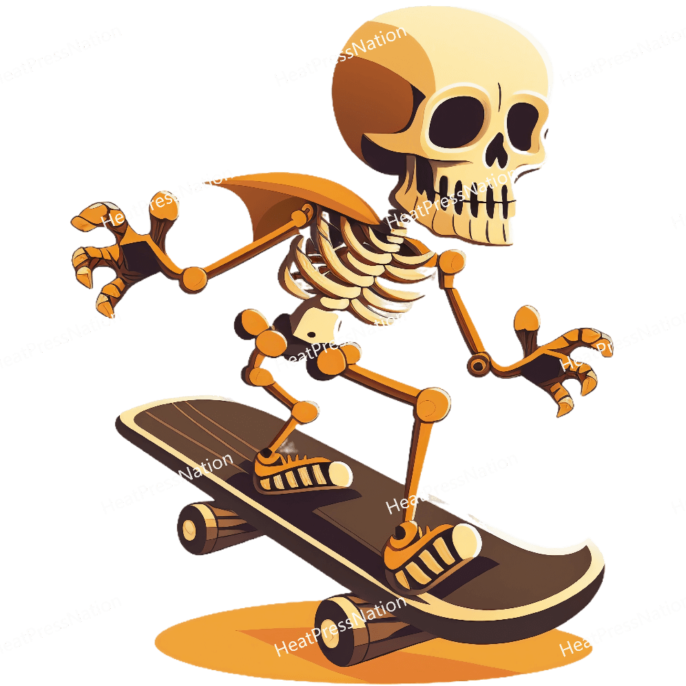 Skateboarding Skeleton Design - HeatPressNation