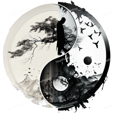Monk Ying Yang Design - HeatPressNation