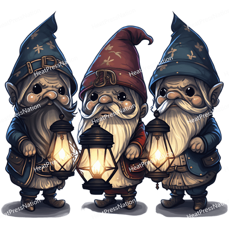 Gnomes with Laterns Design