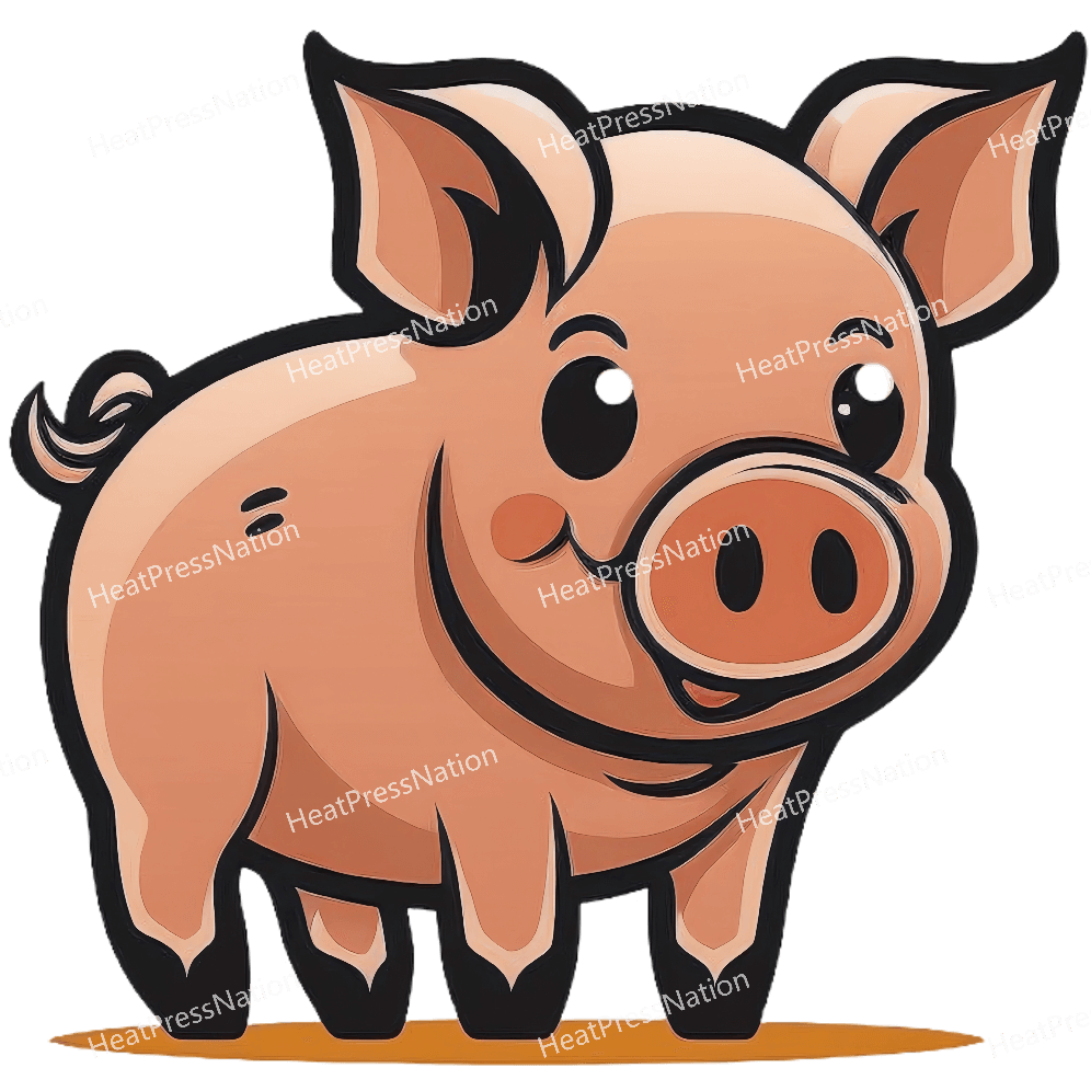 Cartoon Pig Design - HeatPressNation