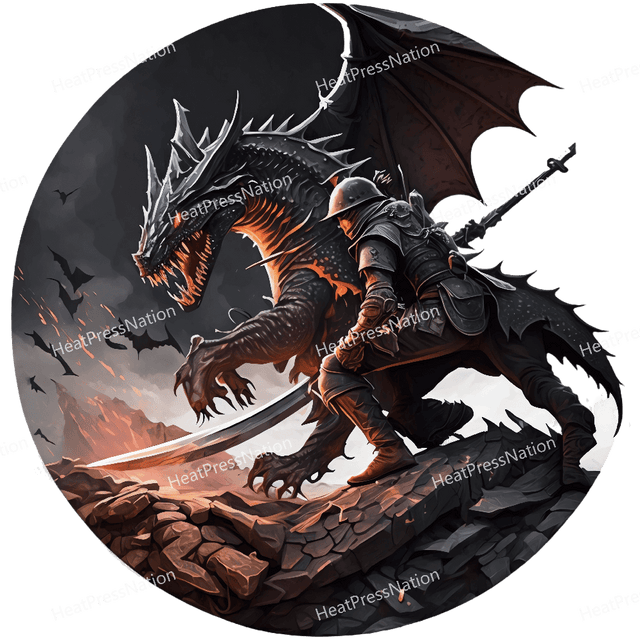Dragon Fighting Design - HeatPressNation