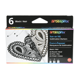Artesprix Black Sublimation Permanent Thermal Heat Transfer Markers (6 ct) - HeatPressNation