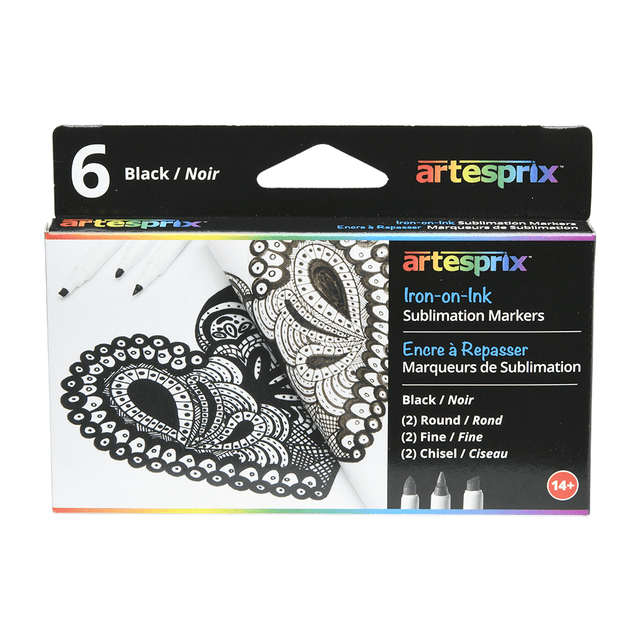 Artesprix Black Sublimation Permanent Thermal Heat Transfer Markers (6 ct) - HeatPressNation