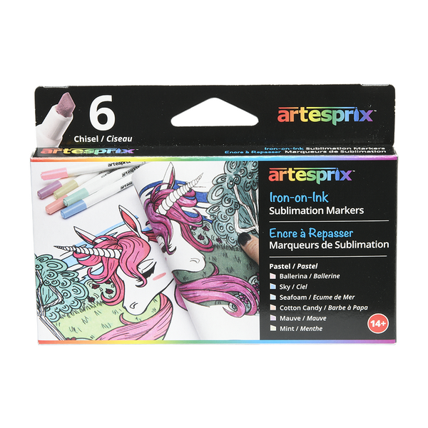 Artesprix Pastel Sublimation Permanent Thermal Heat Transfer Markers (6 ct)