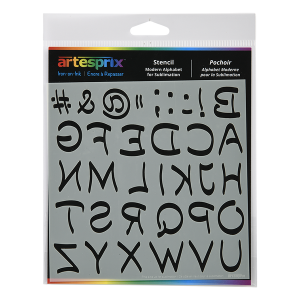 Artesprix Sublimation Marker Stencil - Modern Alphabet - 6" x 6"