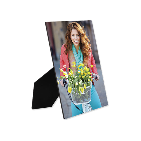 ChromaLuxe Hardboard Sublimation Photo Panel with Easel : Gloss White : 8" x 10" - 6 Pack