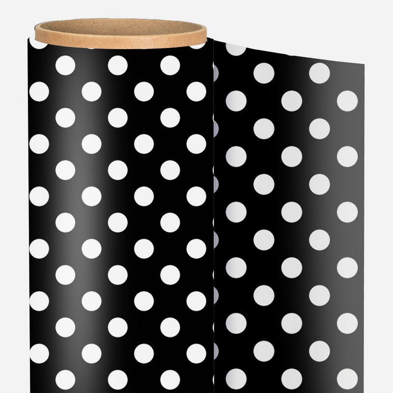 Siser EASYPATTERNS Heat Transfer Vinyl Polka Dot Black