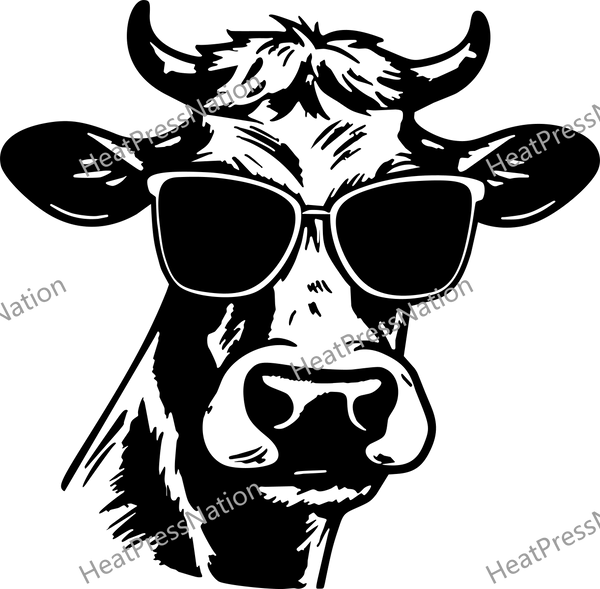 Sunglasses Cow Vector Design