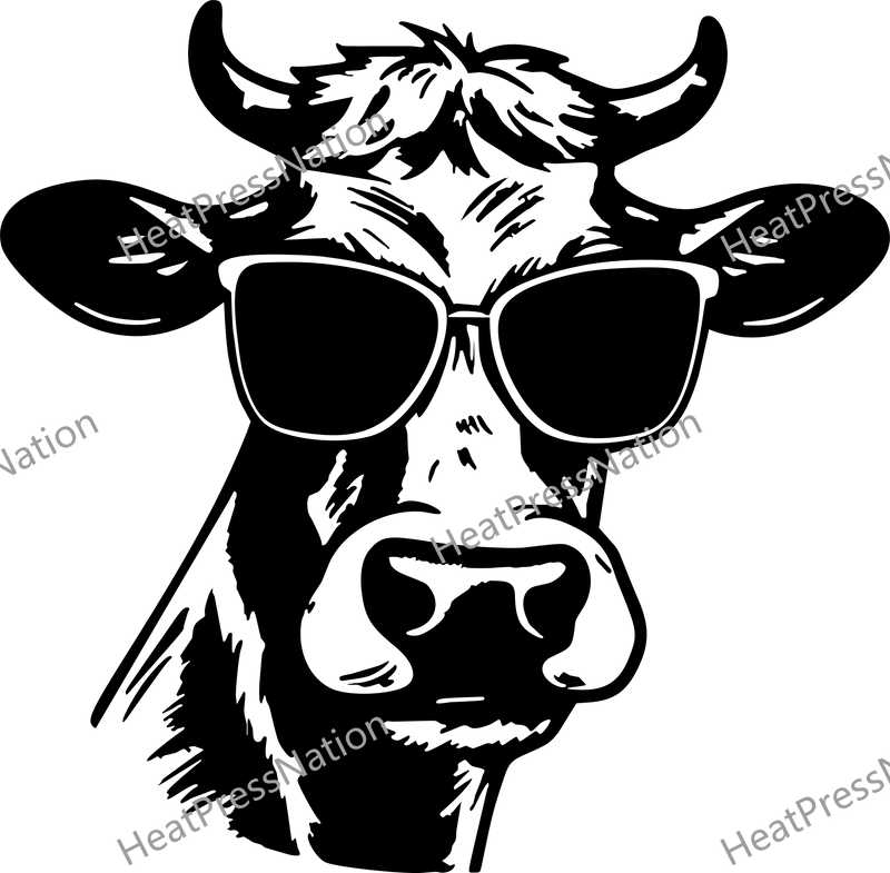 Sunglasses Cow Vector Design