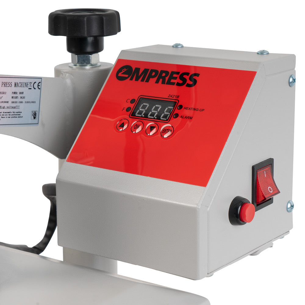 9 x 9 Portable Professional Heat Transfer Heat Press Machine-Red - 11.5 x 11.5 x 5.5 (L x W x H)