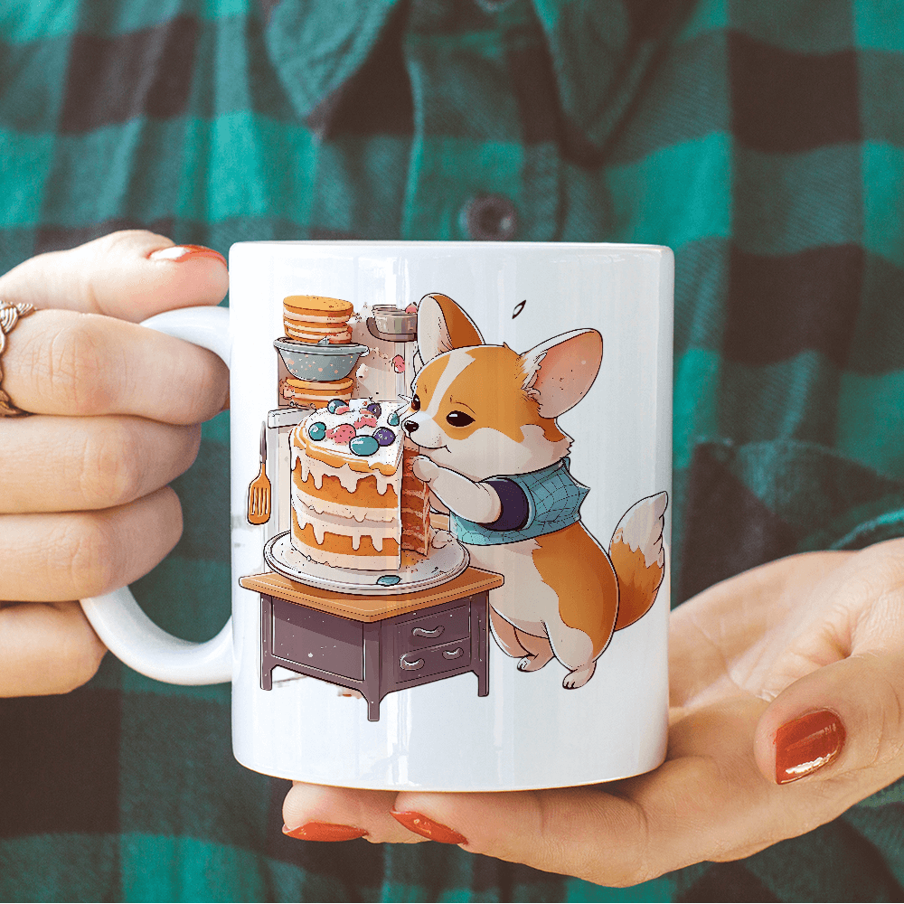 Dog Eating Cake Design - HeatPressNation