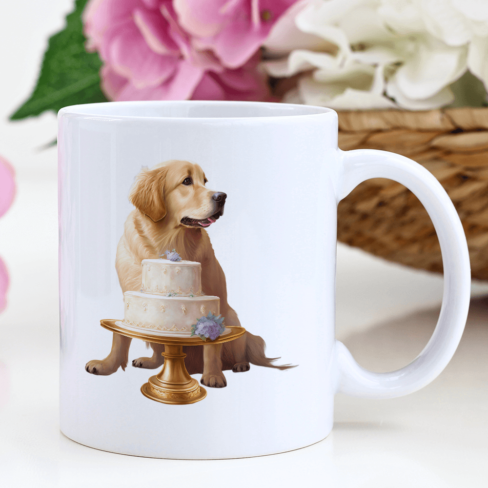 Dog with Cake Design - HeatPressNation