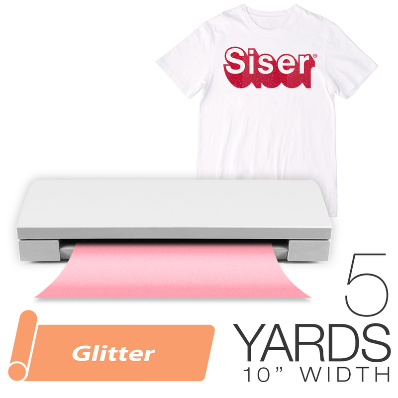 Siser GLITTER Heat Transfer Vinyl 5 Yards - 10 Silhouette Craft Cutti