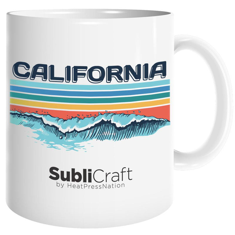 SubliCraft by HeatPressNation 11 oz. White Ceramic Sublimation Mug - 36 per case