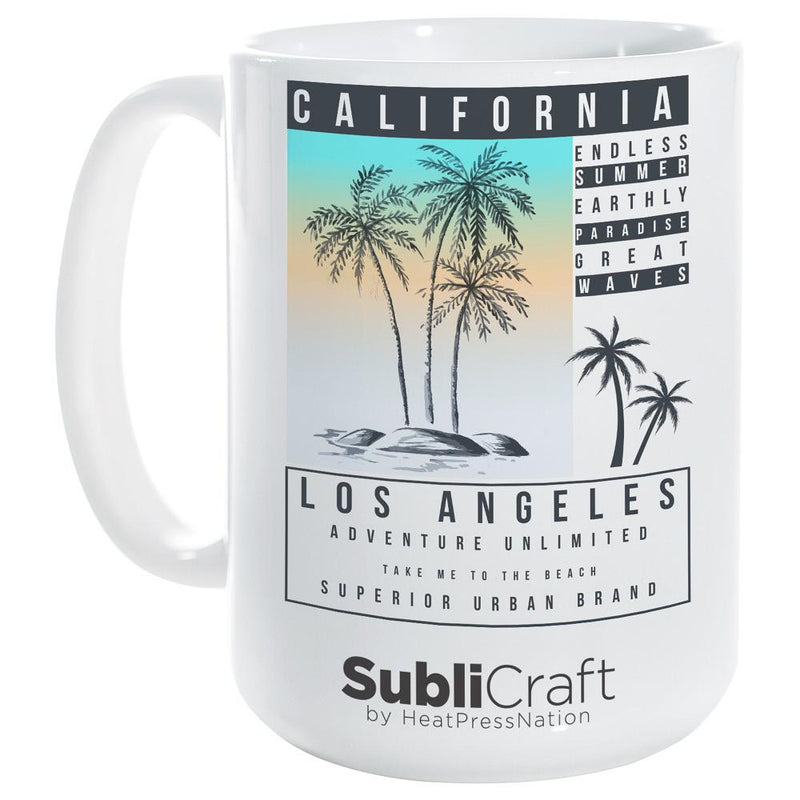 SubliCraft by HeatPressNation 15 oz. White Ceramic Sublimation Mug - 36 per case