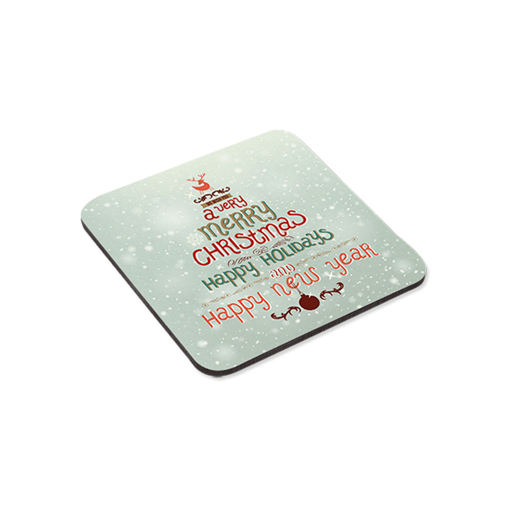 Square Coasters hardboard with Cork Back Gloss White Sublimation Blank