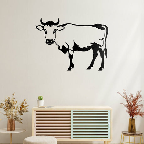 Standing Side Cow Vector Design - HeatPressNation