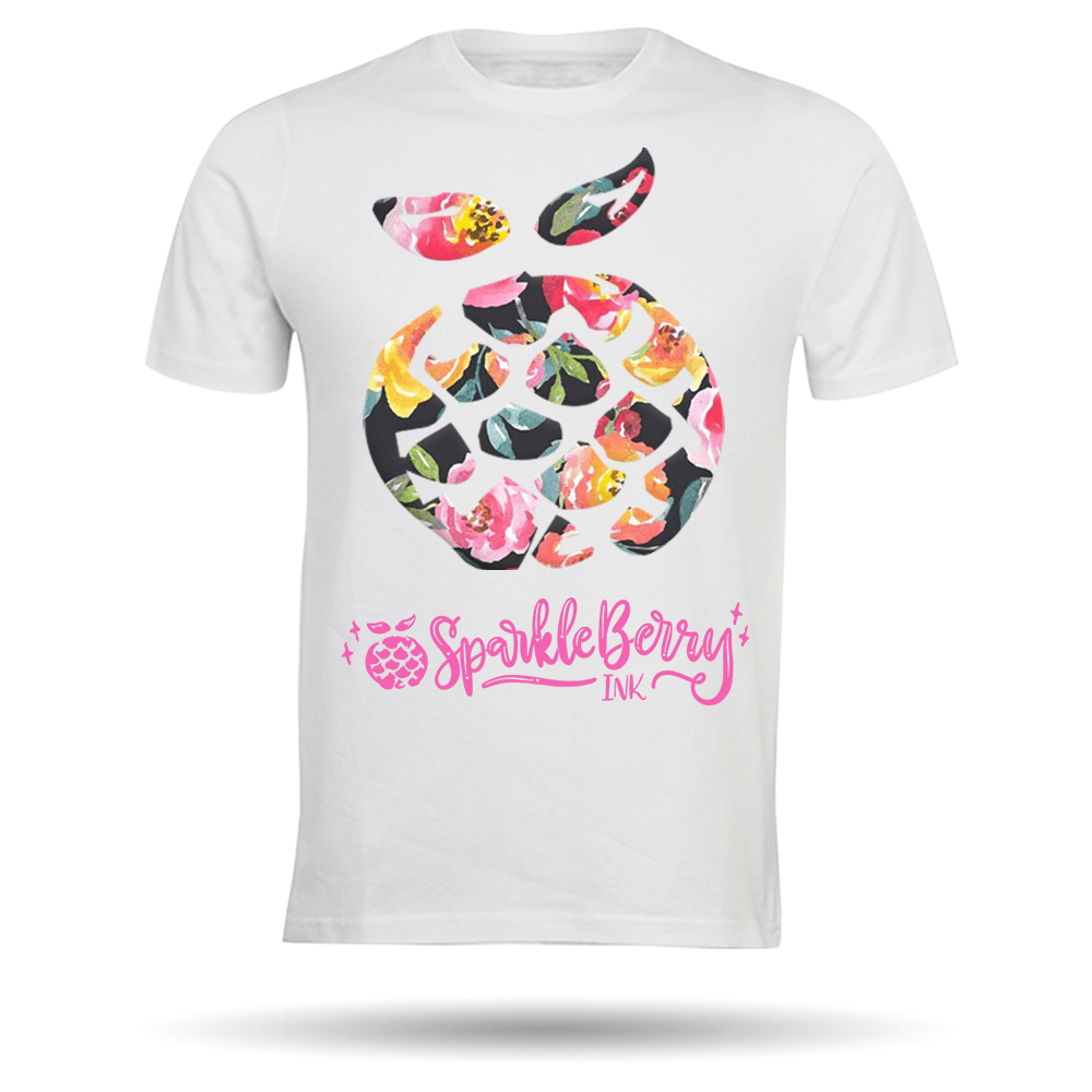 Sparkleberry Ink PATTERNED Heat Transfer Vinyl - Watercolor Posies Black - HeatPressNation