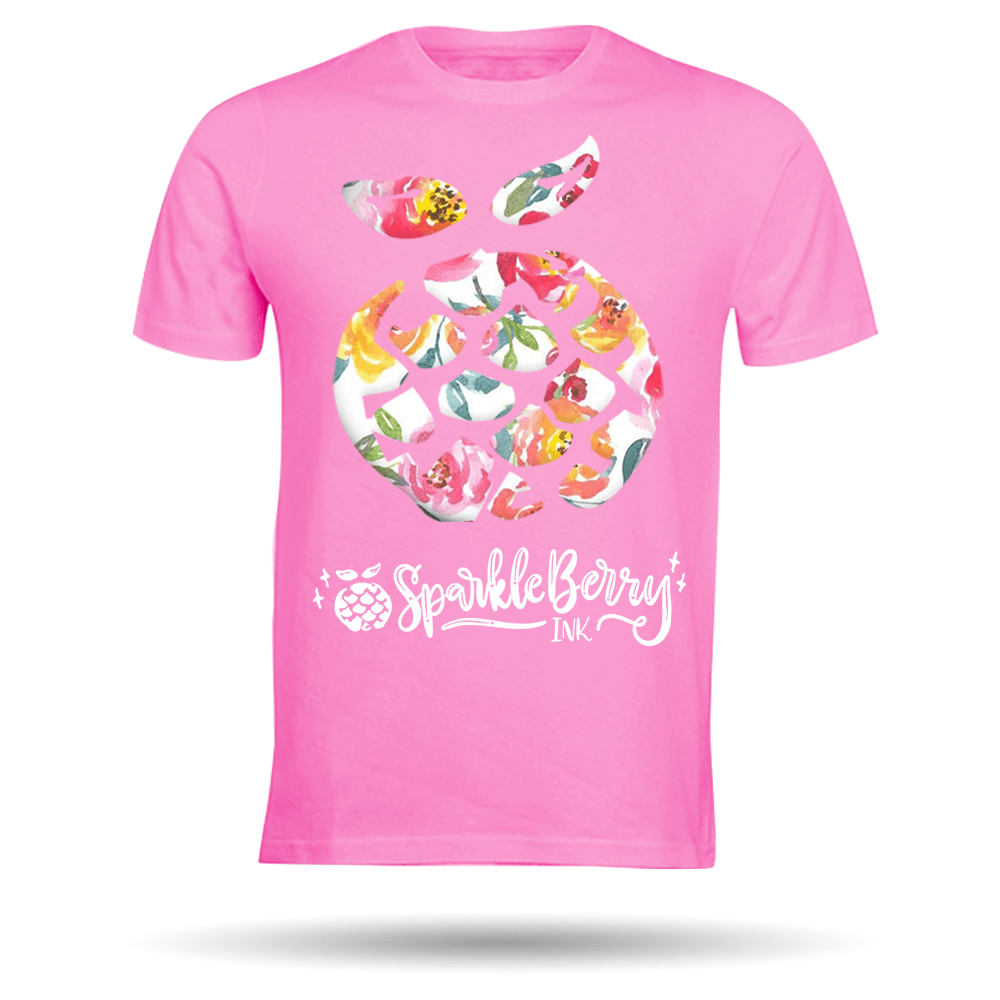 Sparkleberry Ink PATTERNED Heat Transfer Vinyl - Watercolor Posies White - HeatPressNation